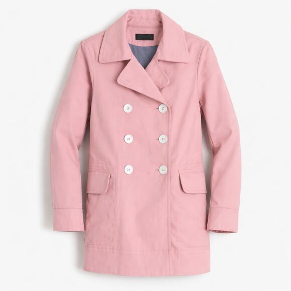J. Crew Jackets & Blazers - J. Crew Peacoat Womens 10 Pink Double Breasted Heavyweight Cotton Twill Jacket